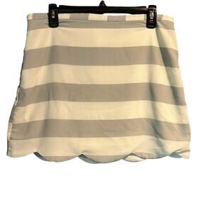 Living Doll Size XL Striped Mini Micro Short Skirt Party Rave Scalloped Hem
